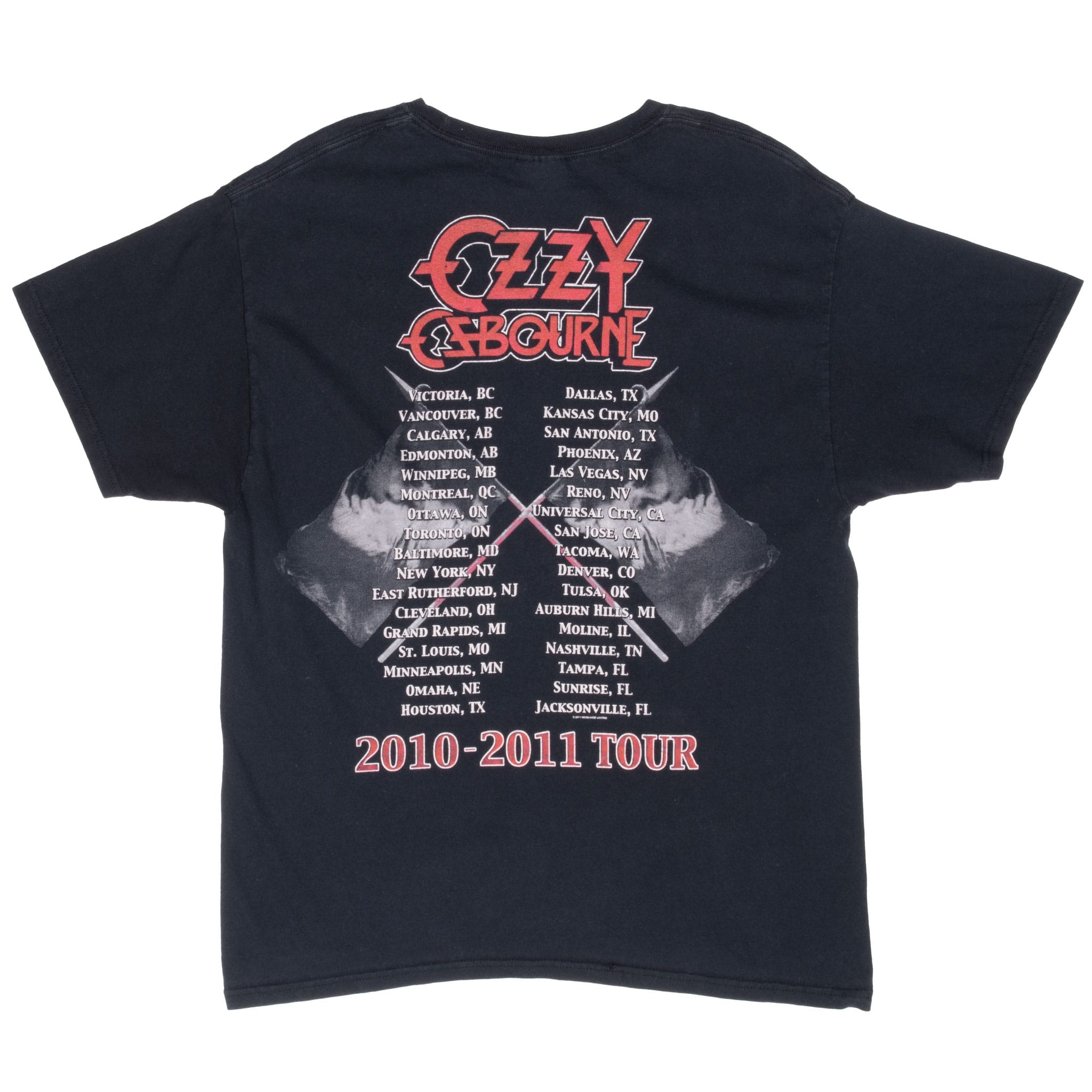 VINTAGE OZZY OSBOURNE SCREAM TOUR 2011 TEE SHIRT SIZE LARGE