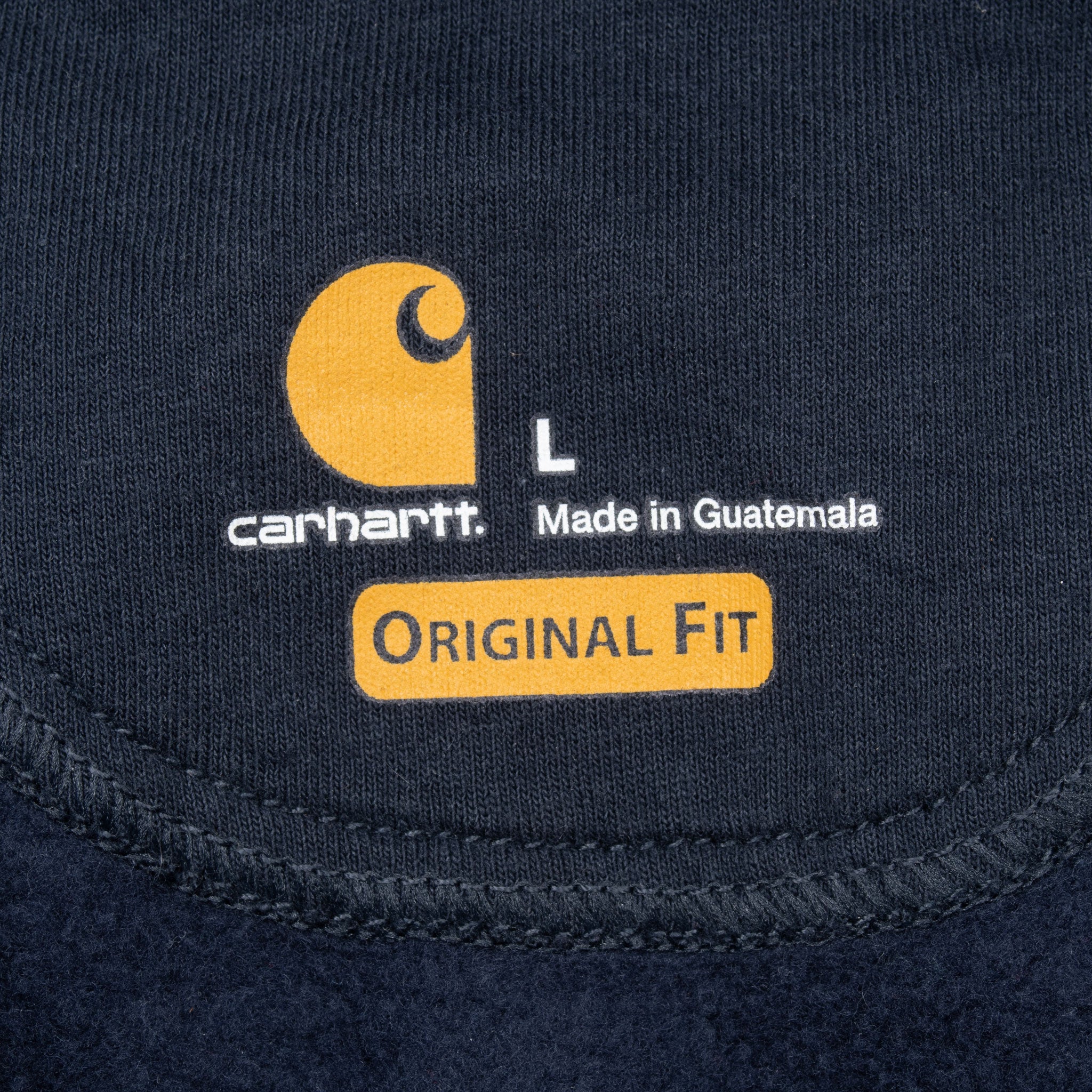 Vintage Carhartt Rain Defender Full Zip Navy Hoodie Sweatshirt Size Large