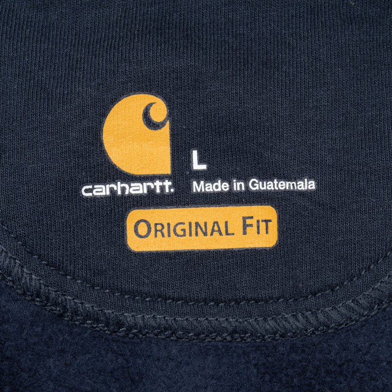 Vintage Carhartt Rain Defender Full Zip Navy Hoodie Sweatshirt Size Large