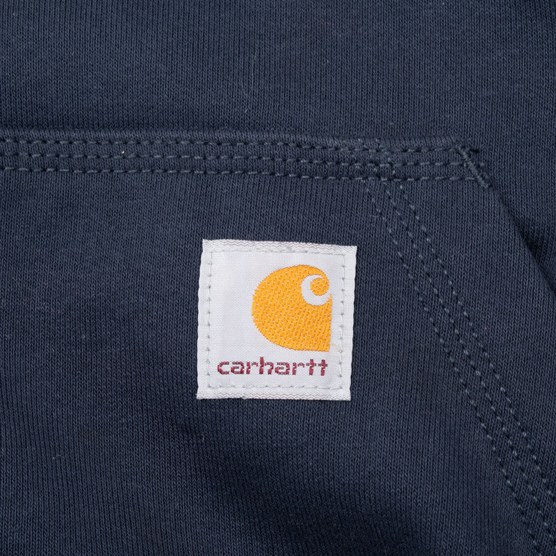 Vintage Carhartt Rain Defender Full Zip Navy Hoodie Sweatshirt Size Large