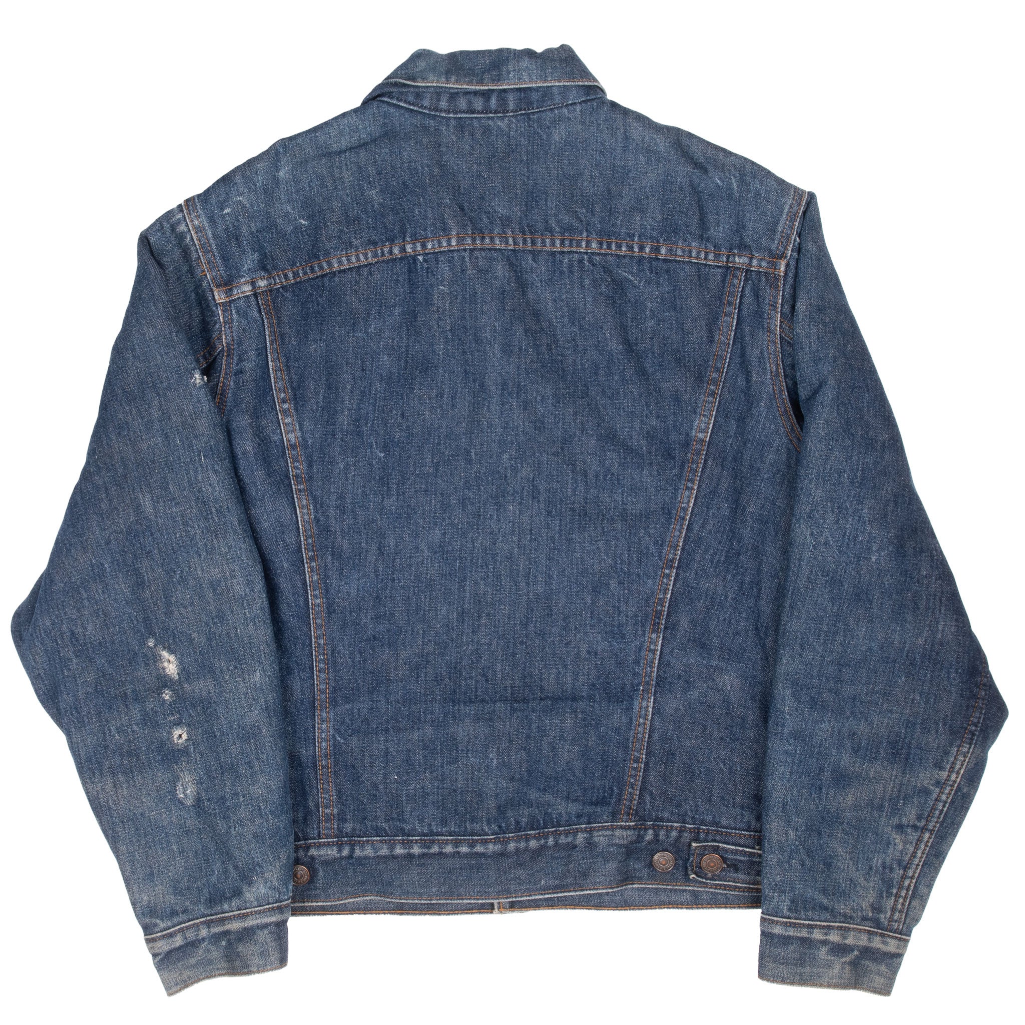 VINTAGE LEVIS INDIGO BLUE 2 POCKETS BLANKET LINED JACKET SIZE 40 1980S MADE IN USA