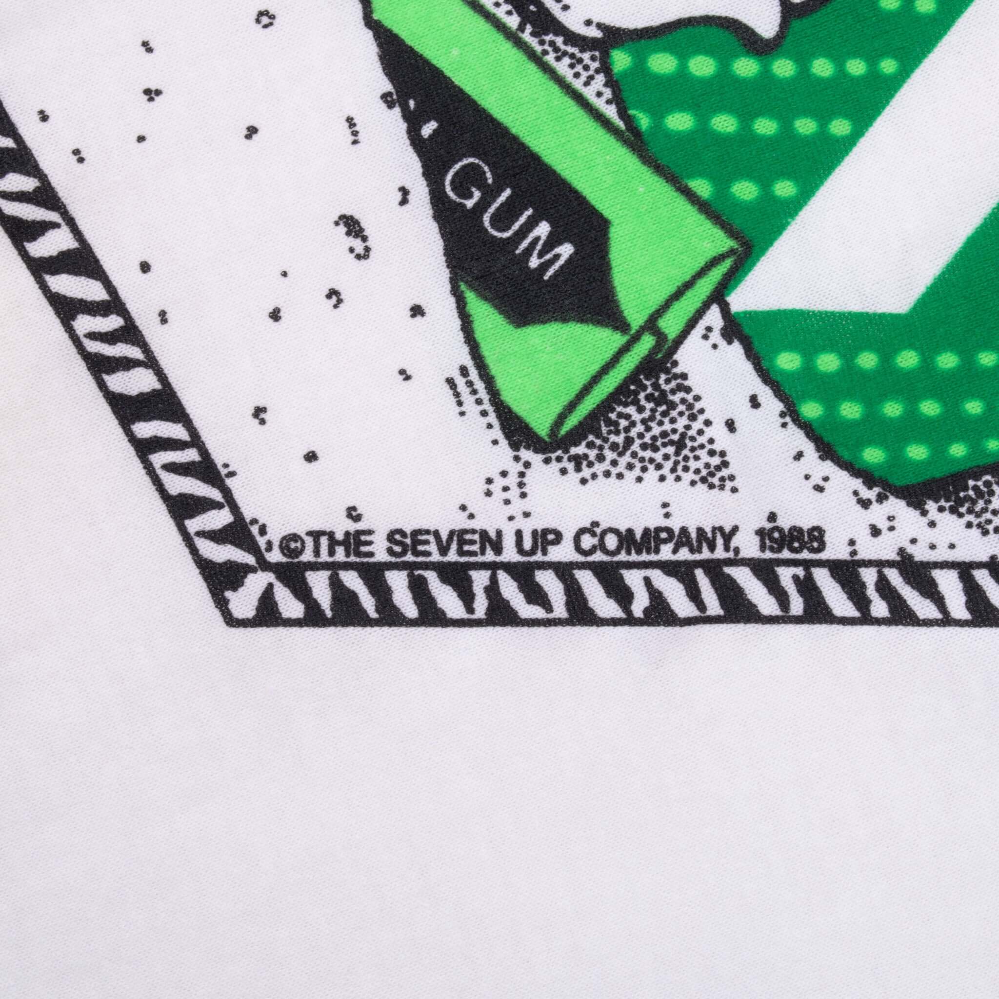 Vintage 7Up 1988 White Tee Shirt Medium Made In Usa With Single Stitch Sleeves