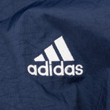 Vintage Adidas Blue Nylon Windbreaker Hooded Jacket 1990S Size XL
