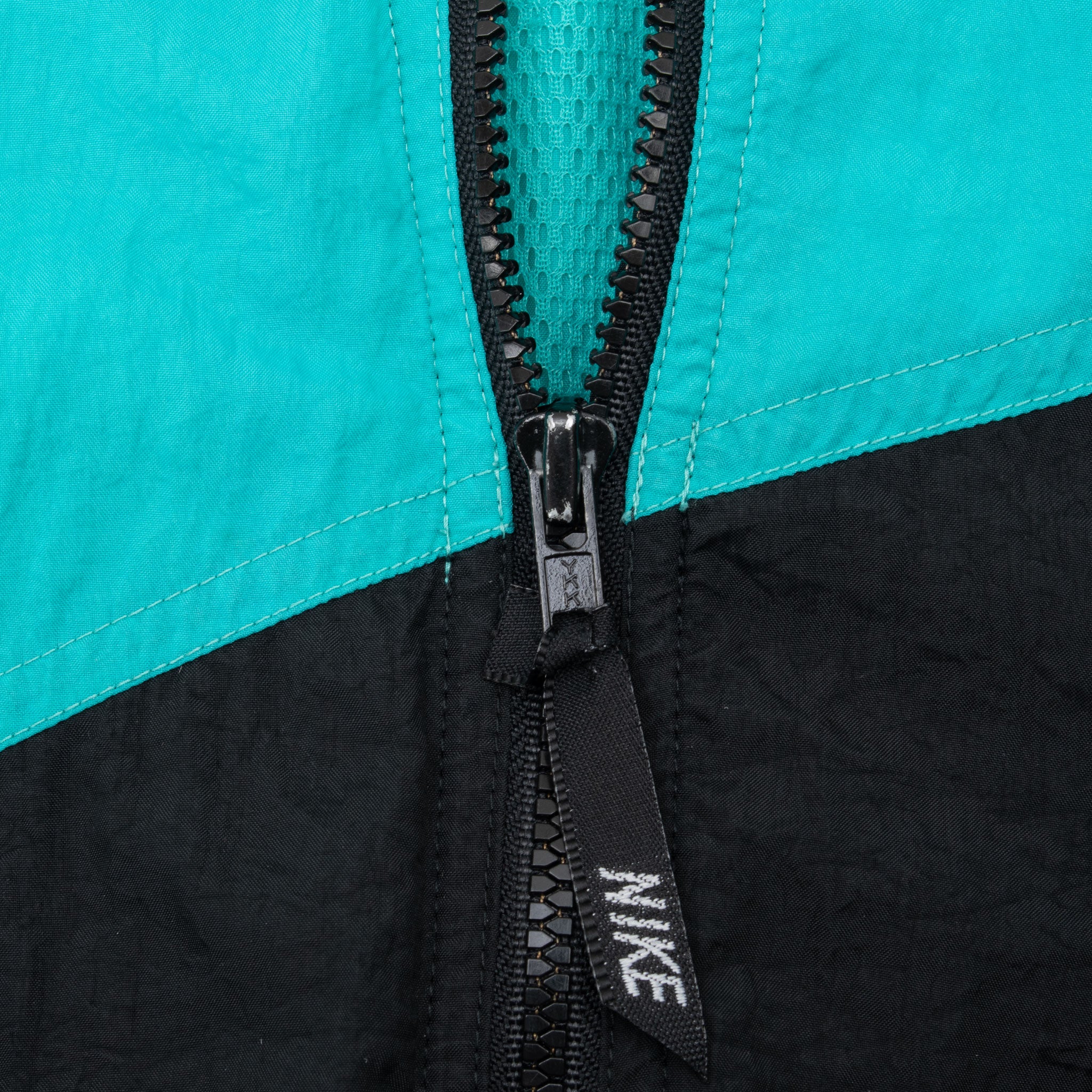 Vintage Nike Turquoise Blue Black Windbreaker Jacket Late 1980S Size Large