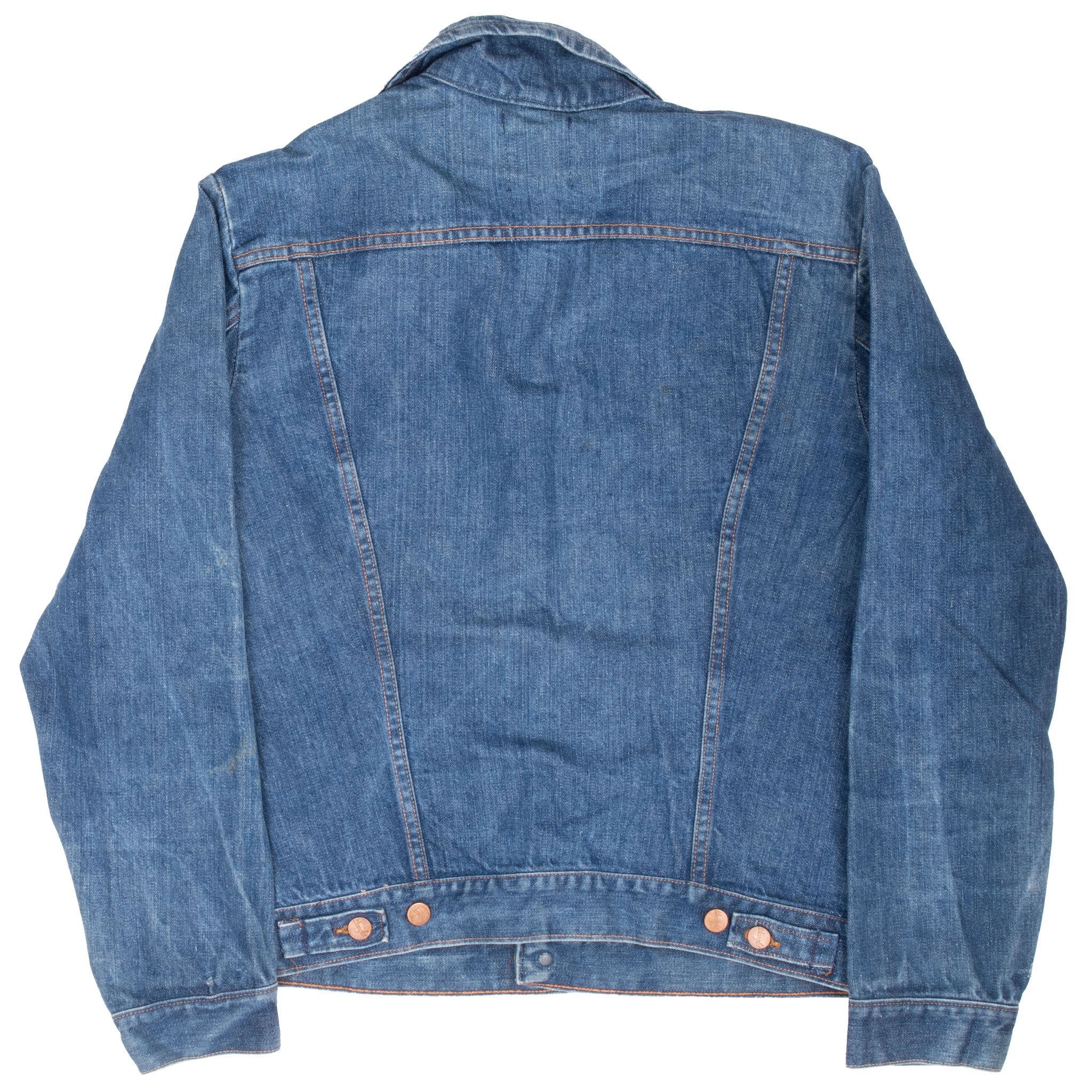 VINTAGE WRANGLER 2 POCKETS BLUE DENIM JACKET 1970S SIZE 42L MADE IN USA