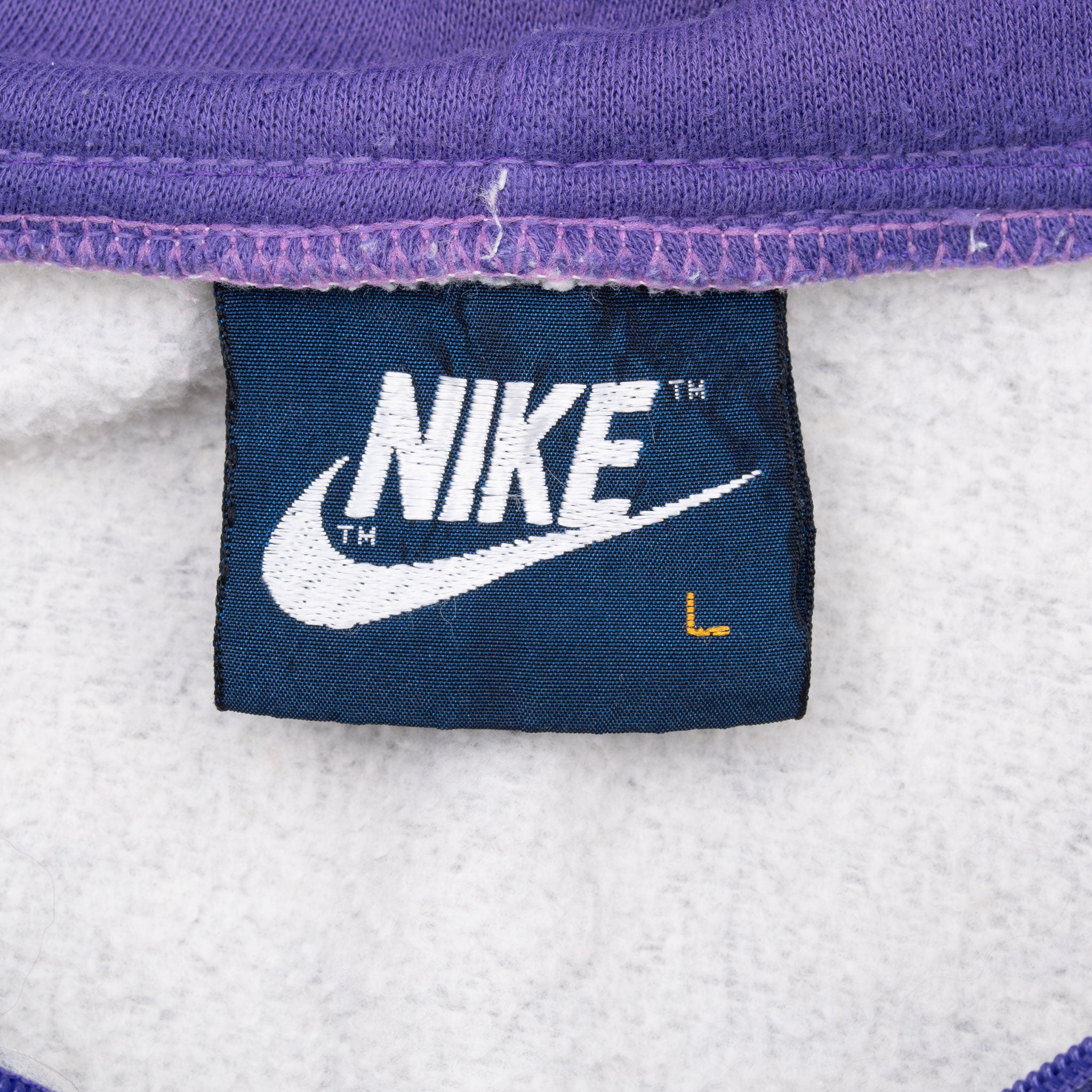 Vintage Nike Grey Purple Full Zip Hoodie Jacket Early 1980S Size Large