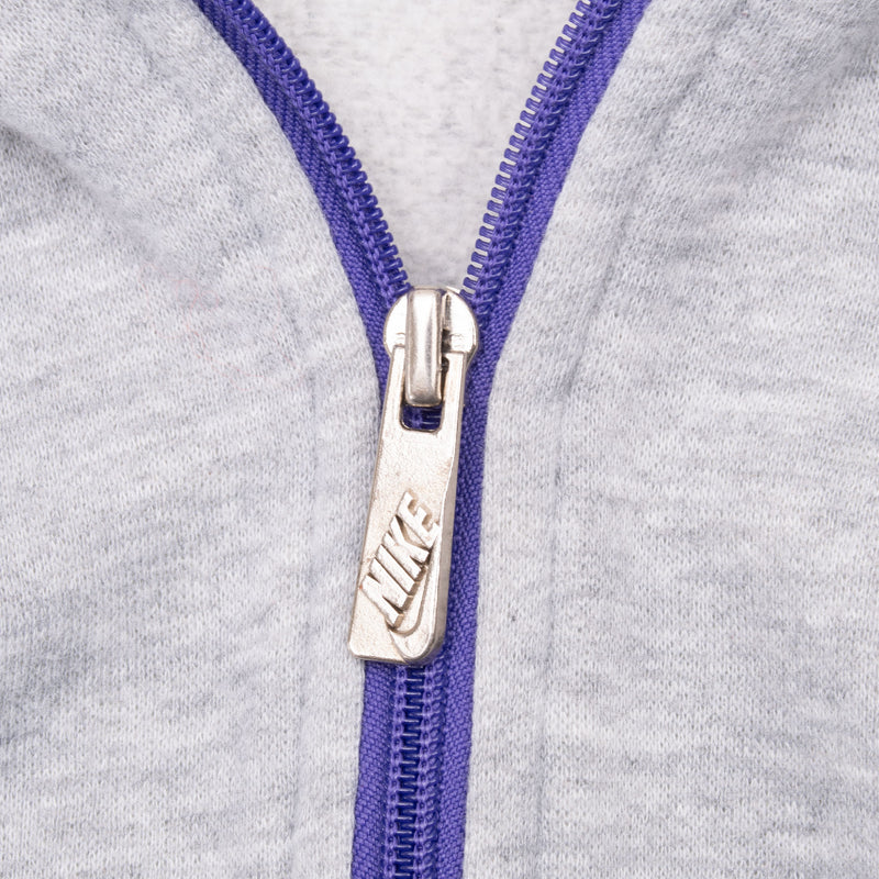 Vintage Nike Grey Purple Full Zip Hoodie Jacket Early 1980S Size Large