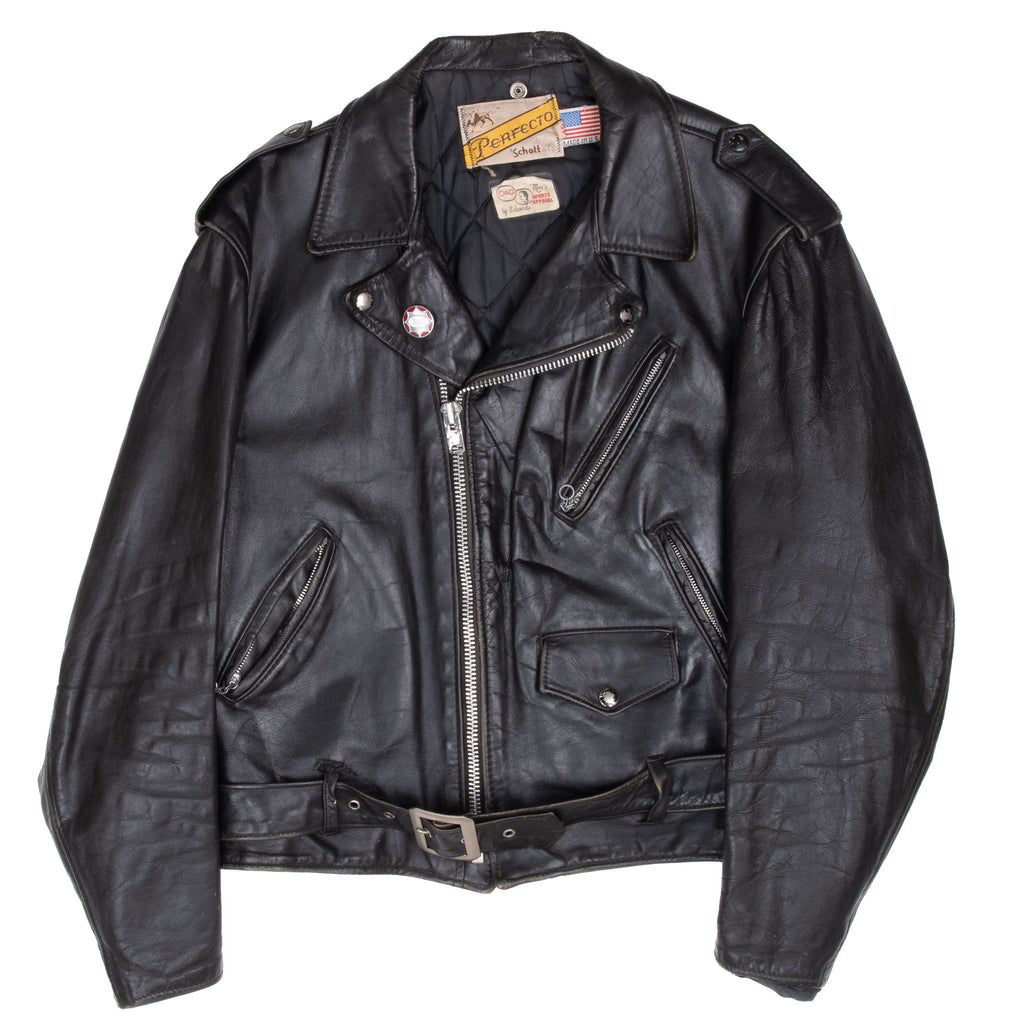 80's〜 schott Men's Cowhide Retro Moto Style Jacket 673