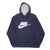 Vintage Navy Blue Nike Spellout Swoosh Hoodie 2000S Size Large