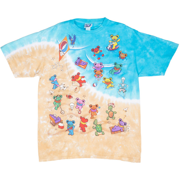 Vintage Grateful Dead Beach Tie Dye Liquid Blue Tee Shirt 1999 Size Medium