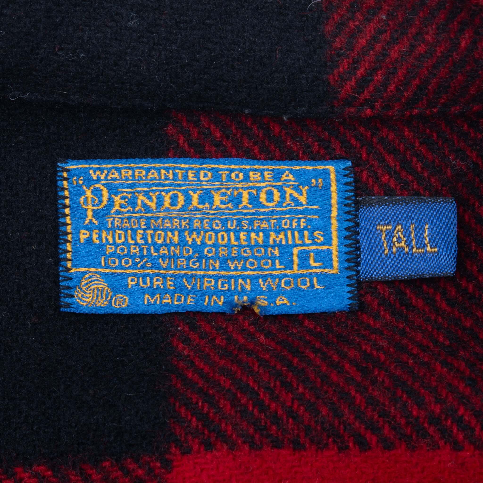 Vintage Pendleton Buffalo Plaid Cruiser Mackinaw Jacket 1970S Size Large Tall Made In Usa
