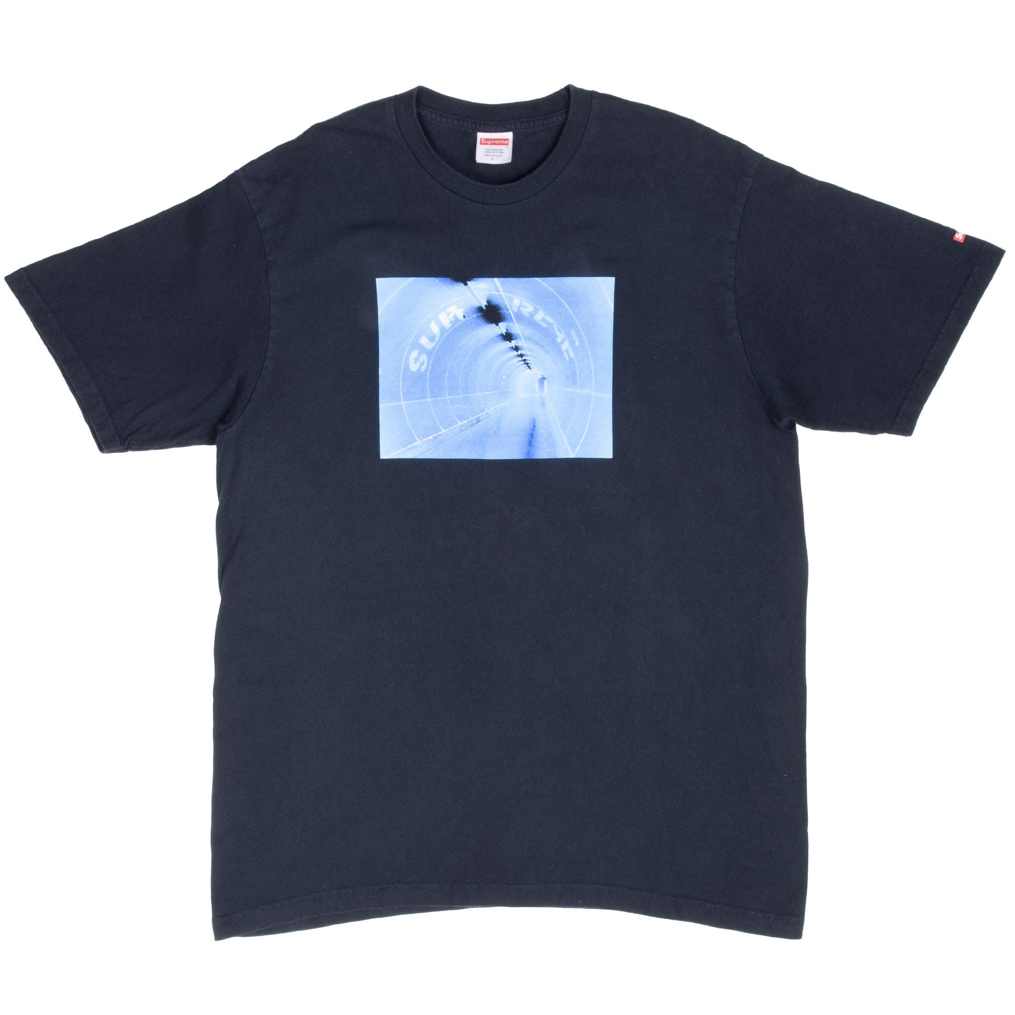 SUPREME TUNNEL BLACK TEE SHIRT SIZE LARGE MADE IN USA