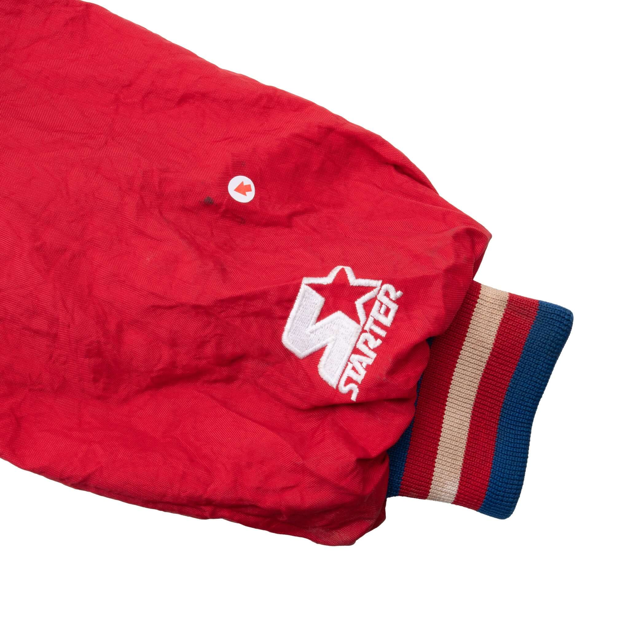 VINTAGE MLB TEXAS RANGERS VARSITY STARTER JACKET 1990S SMALL