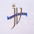 Close-up of blue and yellow Jacques Villeneuve JV front graphic