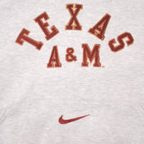 Vintage Nike Center Swoosh Texas A&M University Gray Hoodie Sweatshirt Size 2XL 1990S 
