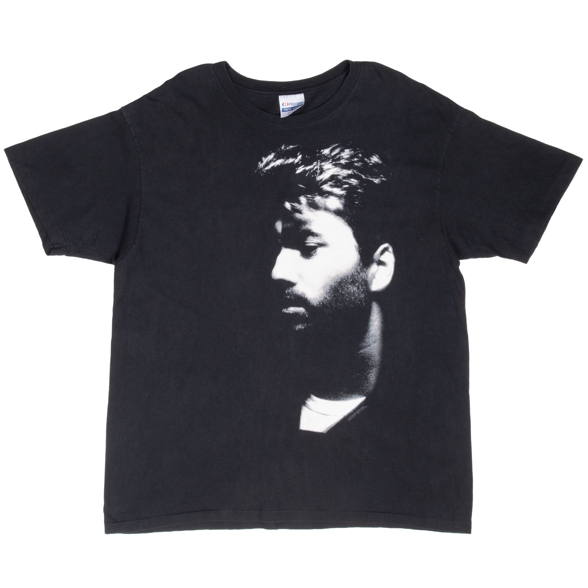 VINTAGE GEORGE MICHAEL 1991 BLACK TEE SHIRT SIZE LARGE MADE IN USA