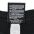 Close-up of black WWE garment care label with washing instructions and copyright text