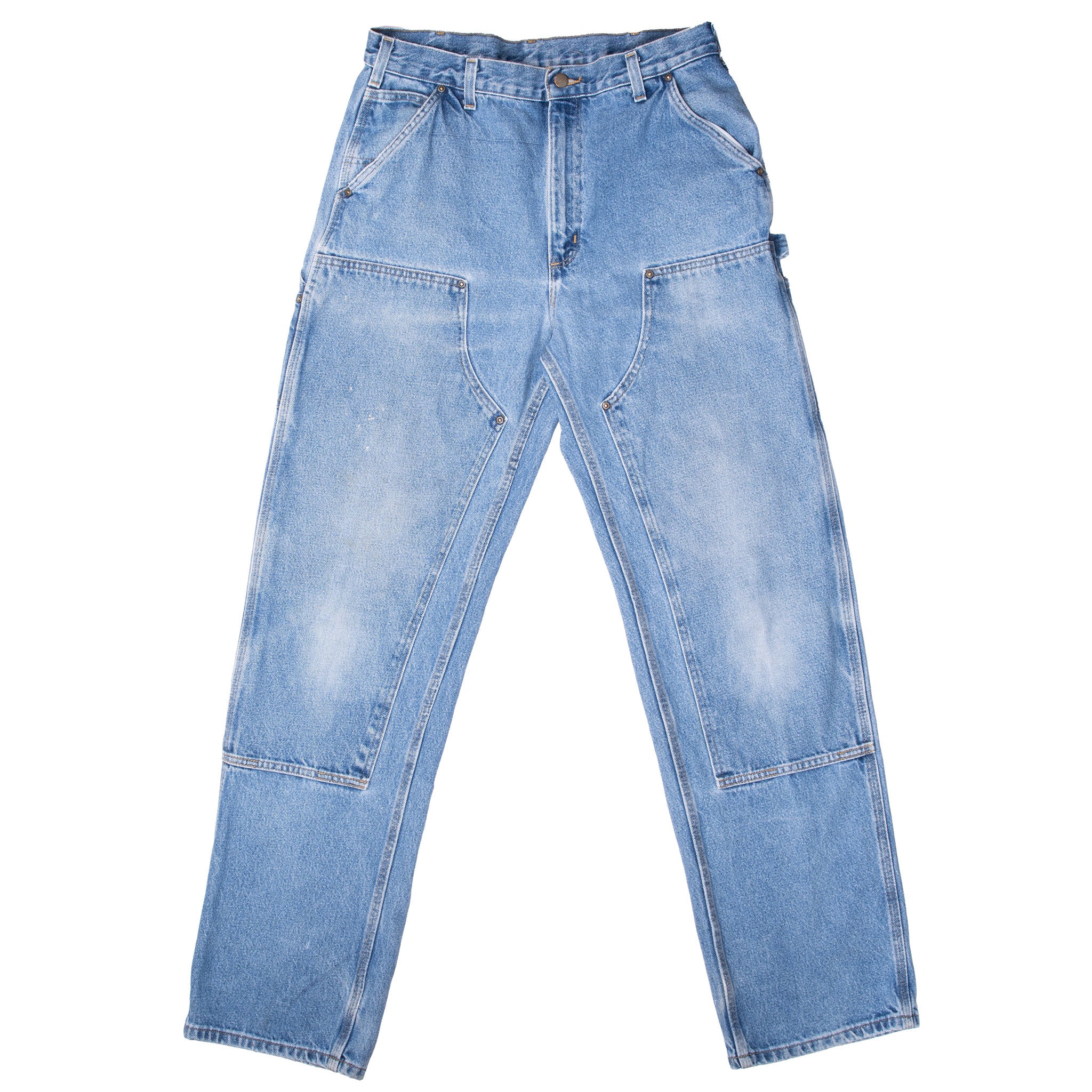 Vintage Carhartt Double Knee Carpenter Blue Jeans Leather Patch B73DST Size 34X35

Size On Tag 34X36 actual size 34X35&nbsp;











