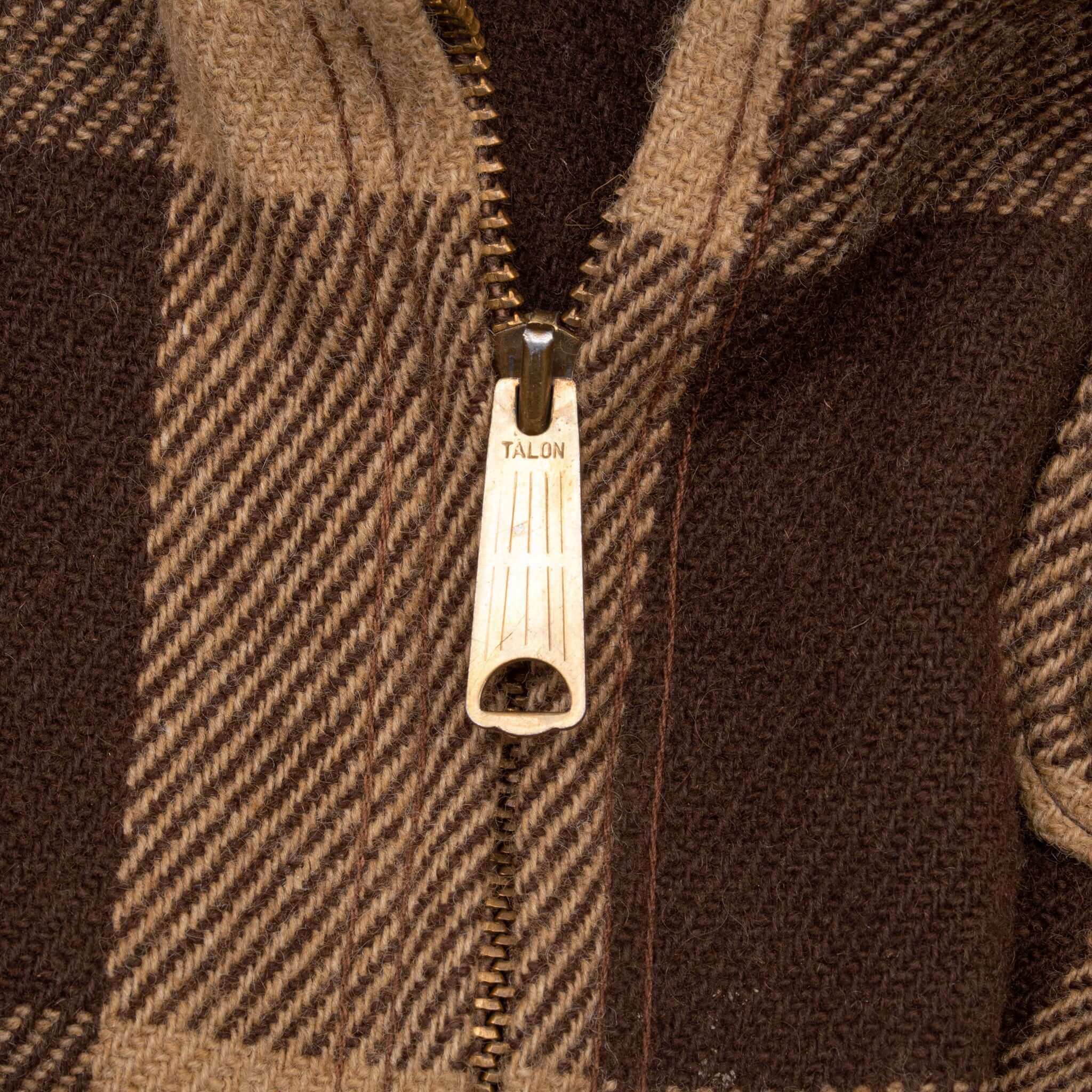 Vintage Woolrich Brown Plaid Mackinaw Cruiser Jacket 1970S Size XL