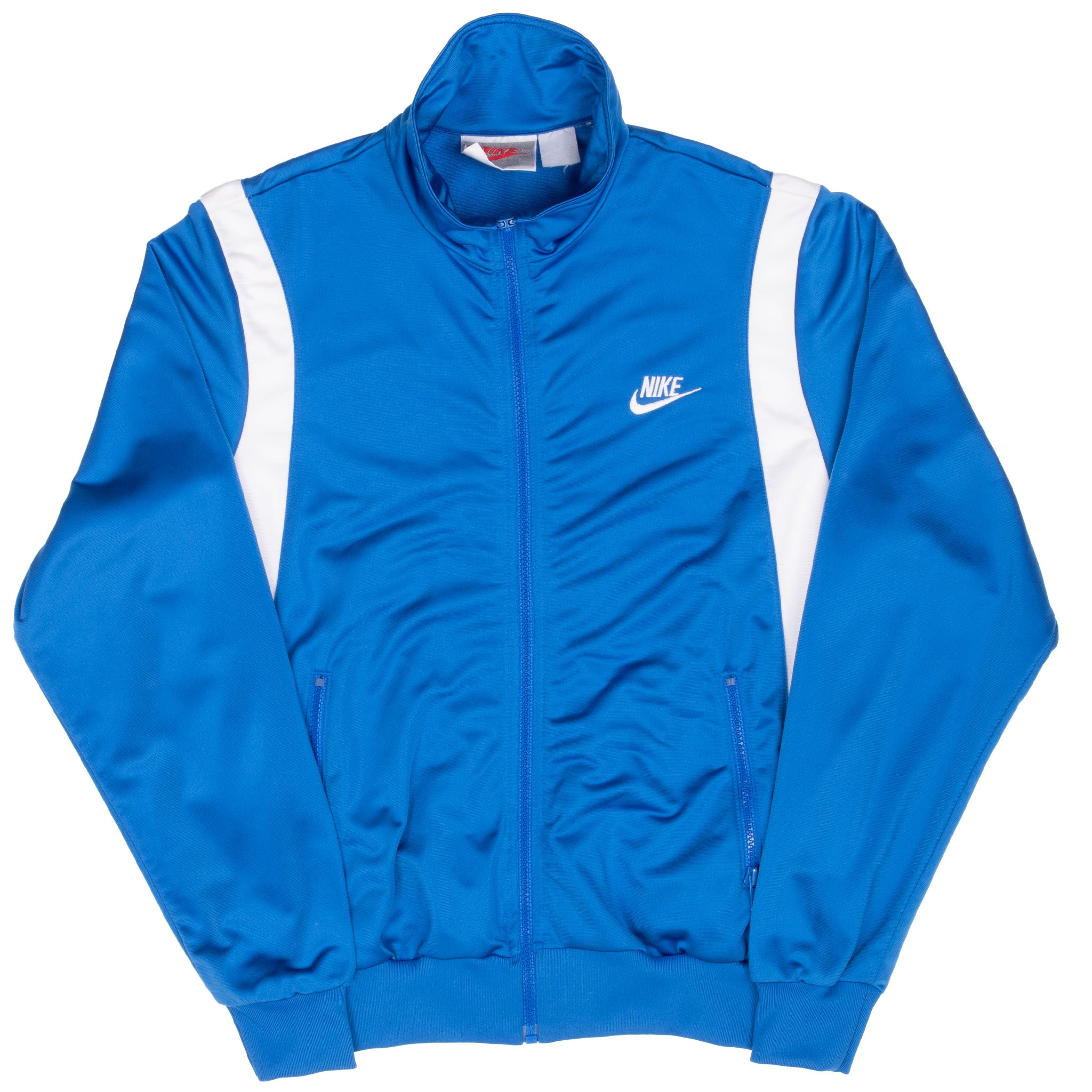 Vintage Nike Swoosh White Blue Tracksuit Jacket Late 1980S Size Large