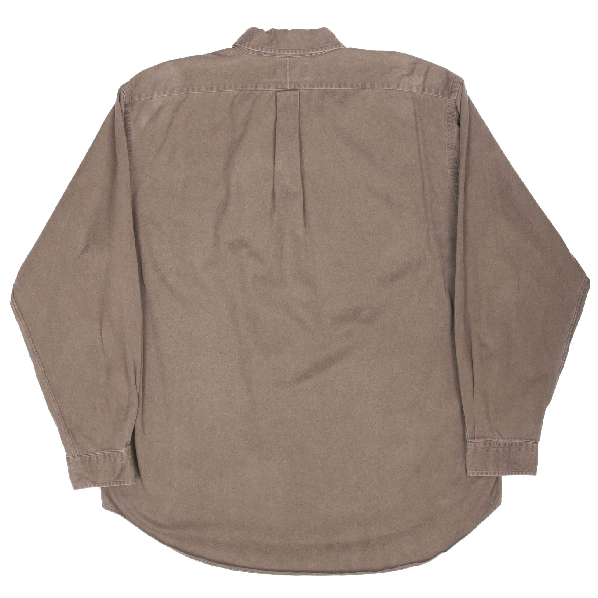 VINTAGE RALPH LAUREN KHAKI BROWN SHIRT 1990S SIZE XL