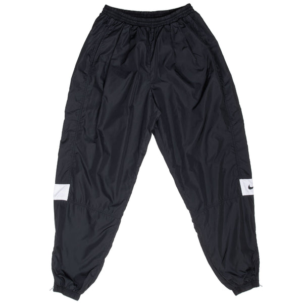 Vintage Nike Classic Swoosh Black Nylon Track Pants 1990S Size Large