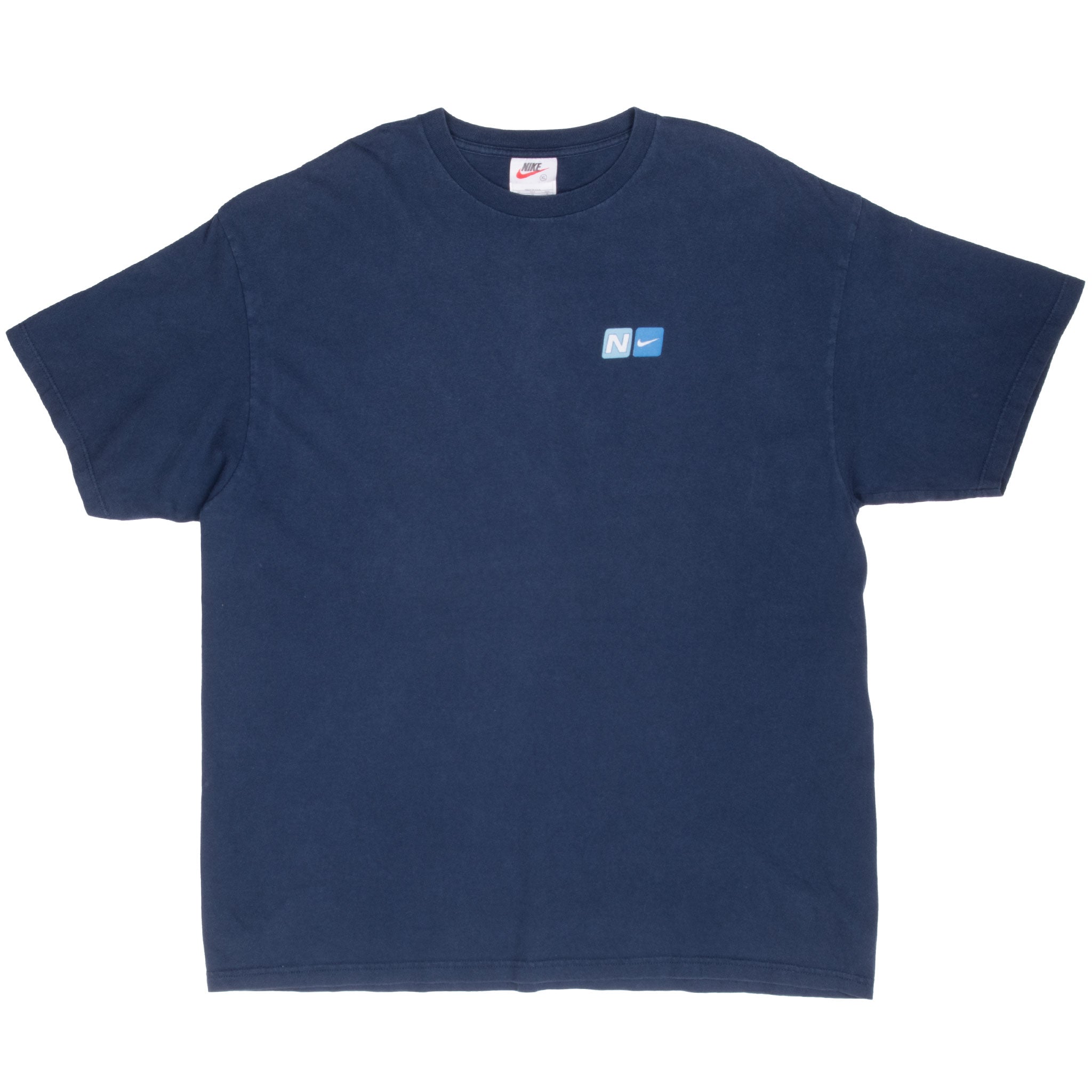 Vintage Nike Athletics Navy Blue Tee Shirt 1990S Size XL Made In Usa