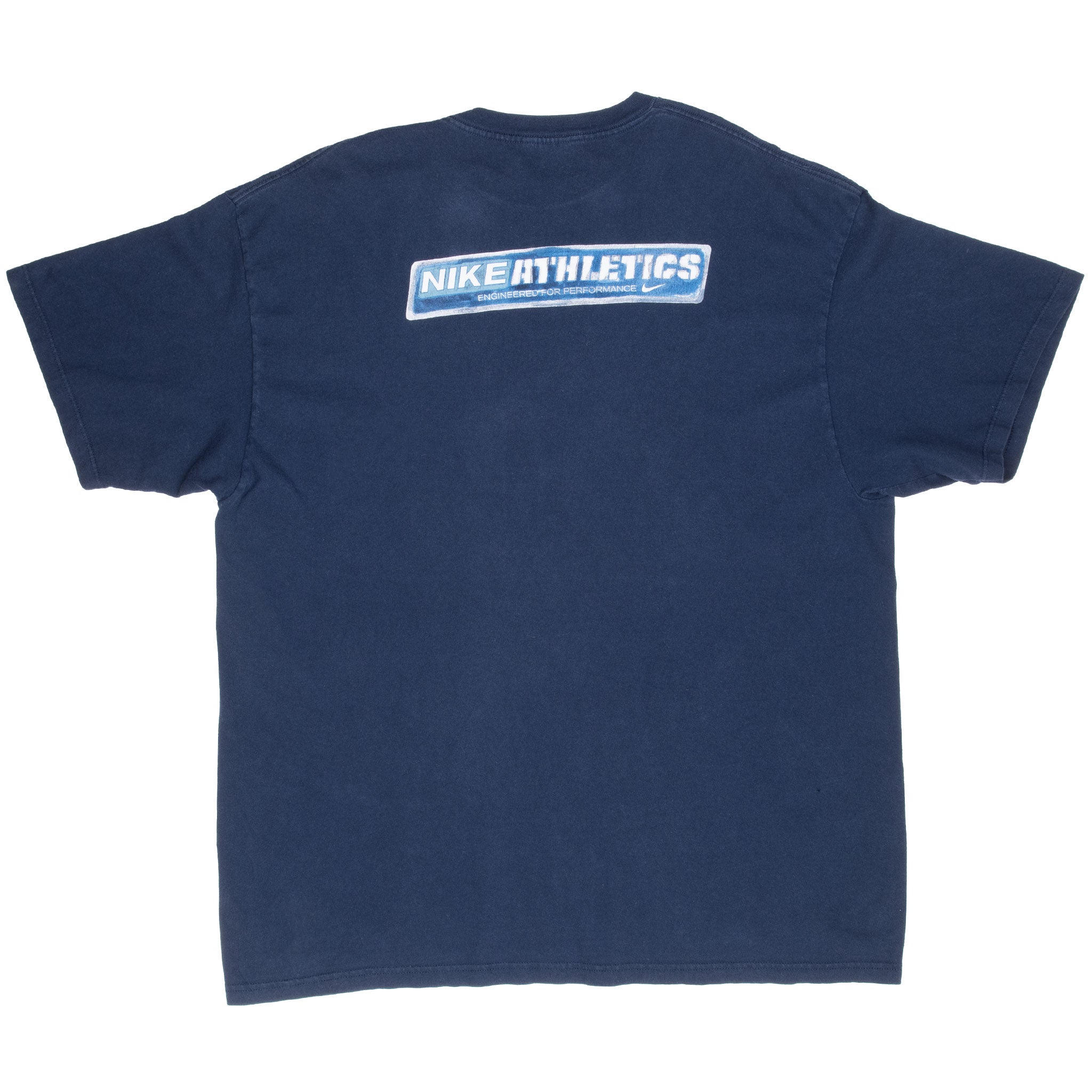 Vintage Nike Athletics Navy Blue Tee Shirt 1990S Size XL Made In Usa