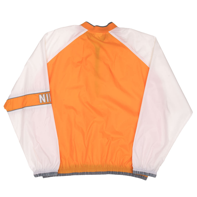 Vintage Nike Pullover Windbreaker Orange & White Jacket 1990S Size Large