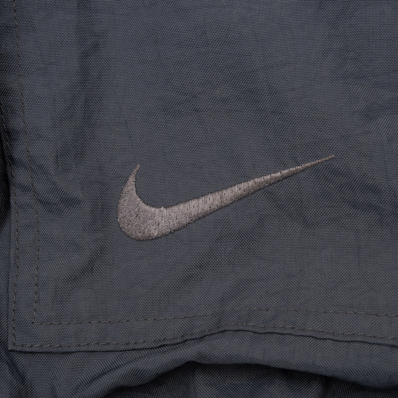 Vintage Nike Dark Grey Hooded Windbreaker Jacket 1990S Size 2XL