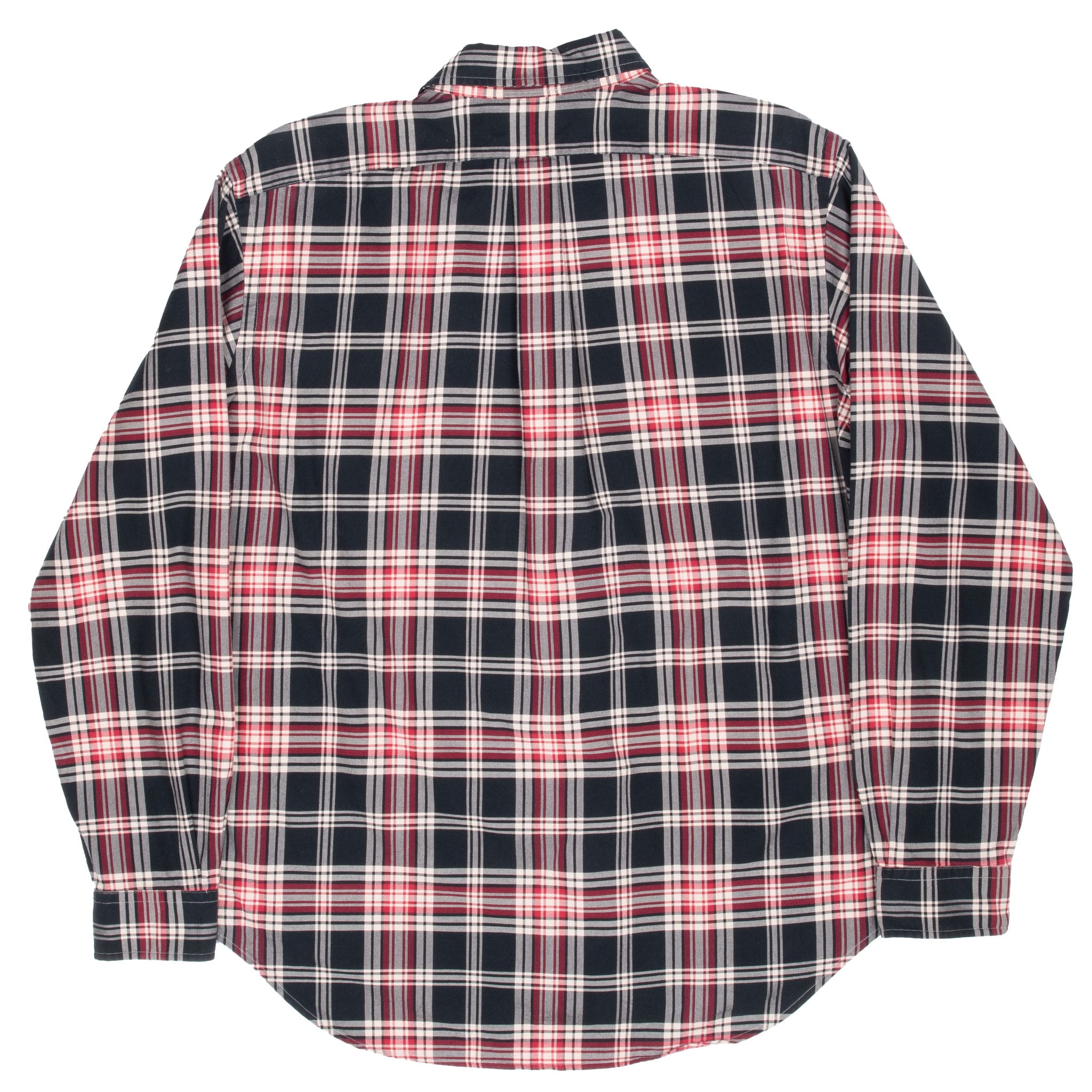 VINTAGE RALPH LAUREN BLACK RED PLAID CHECKERED SHIRT 1990S LARGE