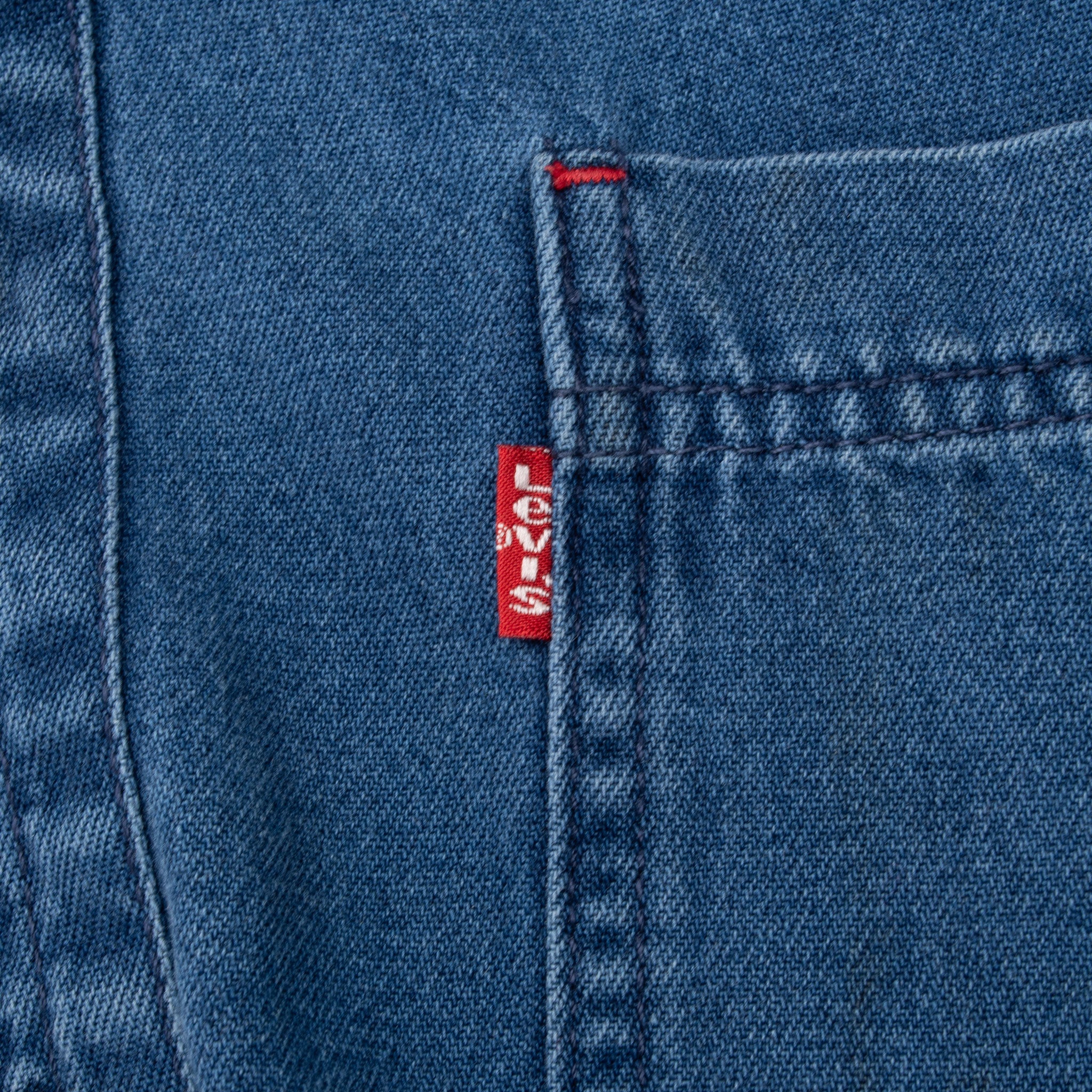 Vintage Levis Red Tab Pocket Blue Denim Shirt 1990S Size Small