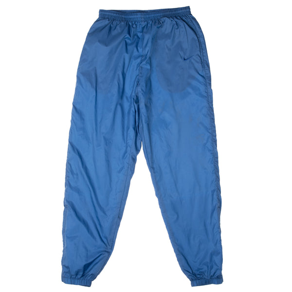 Vintage Nike Classic Swoosh Blue Nylon Track Pants 1990S Size Large