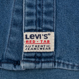 Vintage Levis Red Tab Pocket Blue Denim Shirt 1990S Size Small