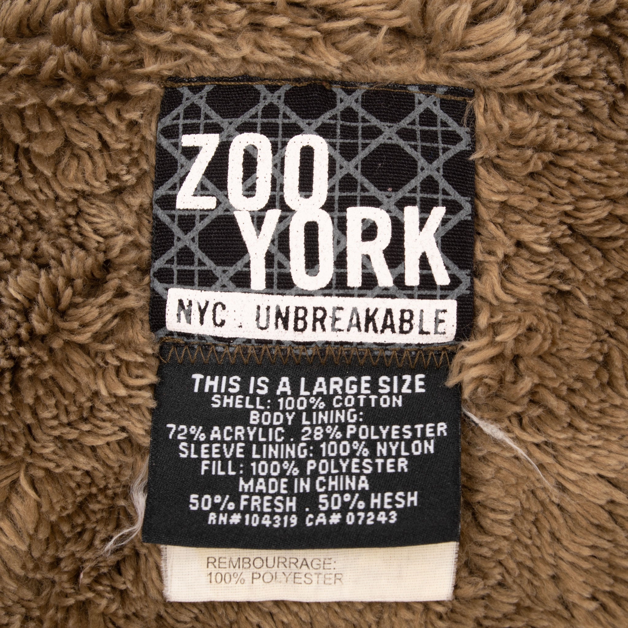 Vintage Zoo York Military Style Faux Fur Lined Deck Jacket Size Large 2000S