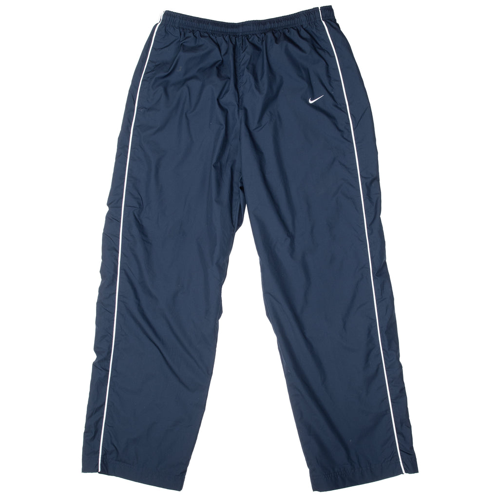 Vintage Nike Classic Swoosh Blue Nylon Track Pants 2000S Size Large