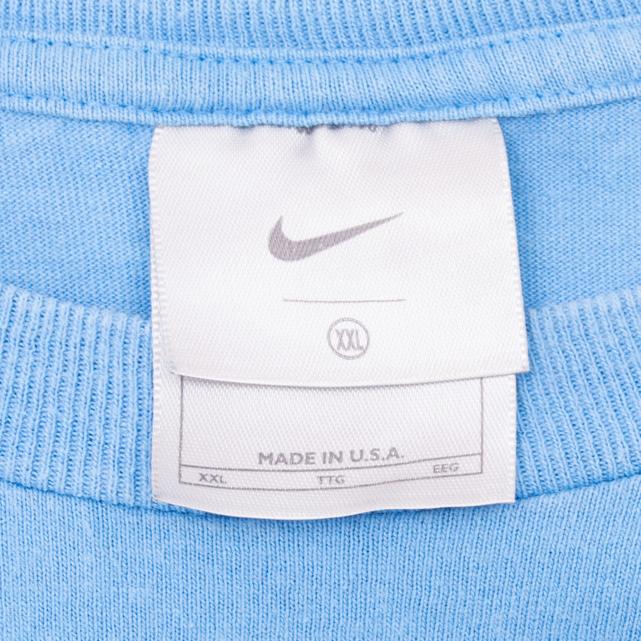 VINTAGE NIKE ATHLETICS SPELLOUT BLUE LONG SLEEVE TEE SHIRT 2000S 2XL MADE IN USA