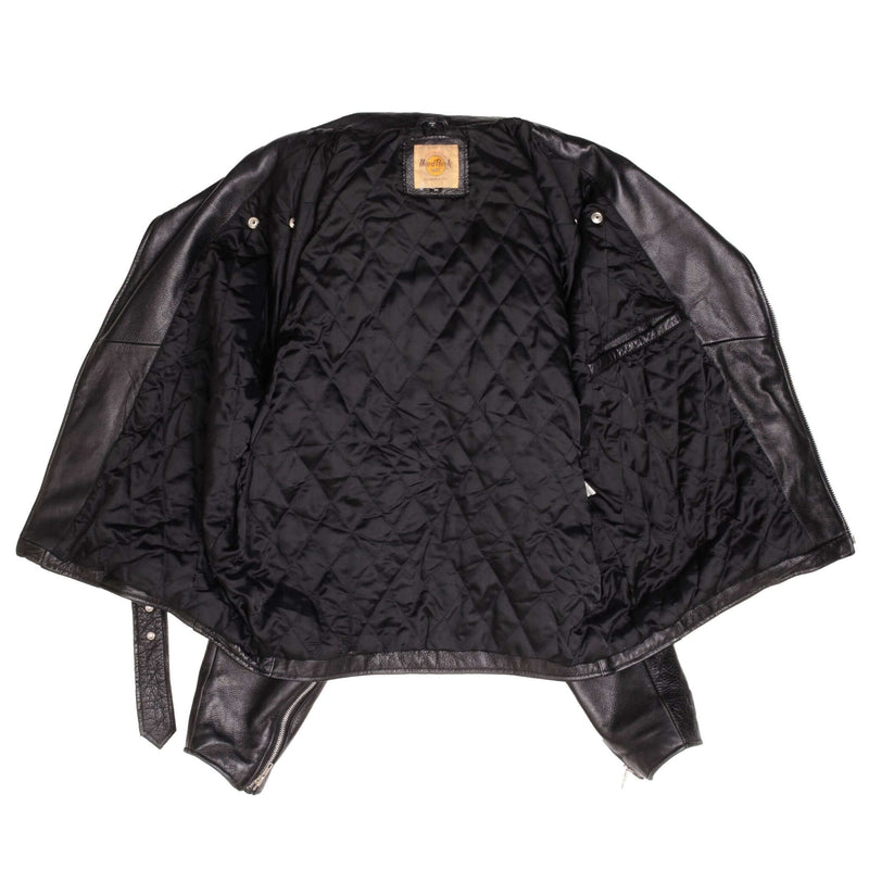 Vintage Hard Rock Cafe New York Love All, Serve All, All Is One Leather Jacket 1990S Size Medium 