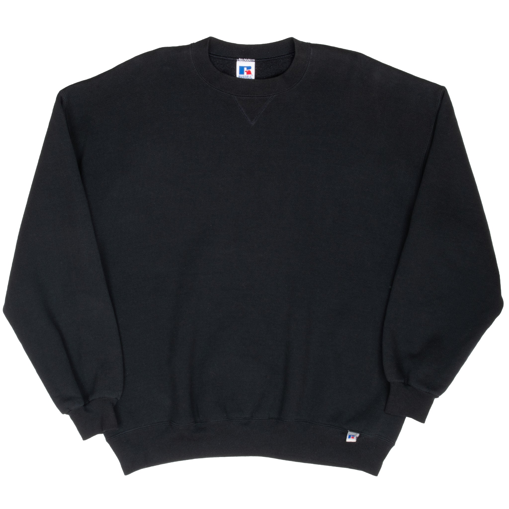 Vintage Russell Athletic Black Blank Sweatshirt 1990S Size XL Made In Usa