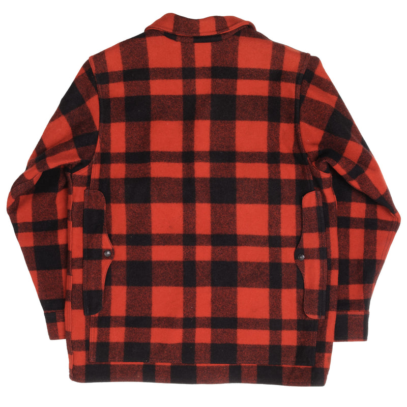 Vintage Original CC Filson Co Seattle Wool Machinaw Cruiser Red and Black Plaid Style 110 Size XL Made In USA