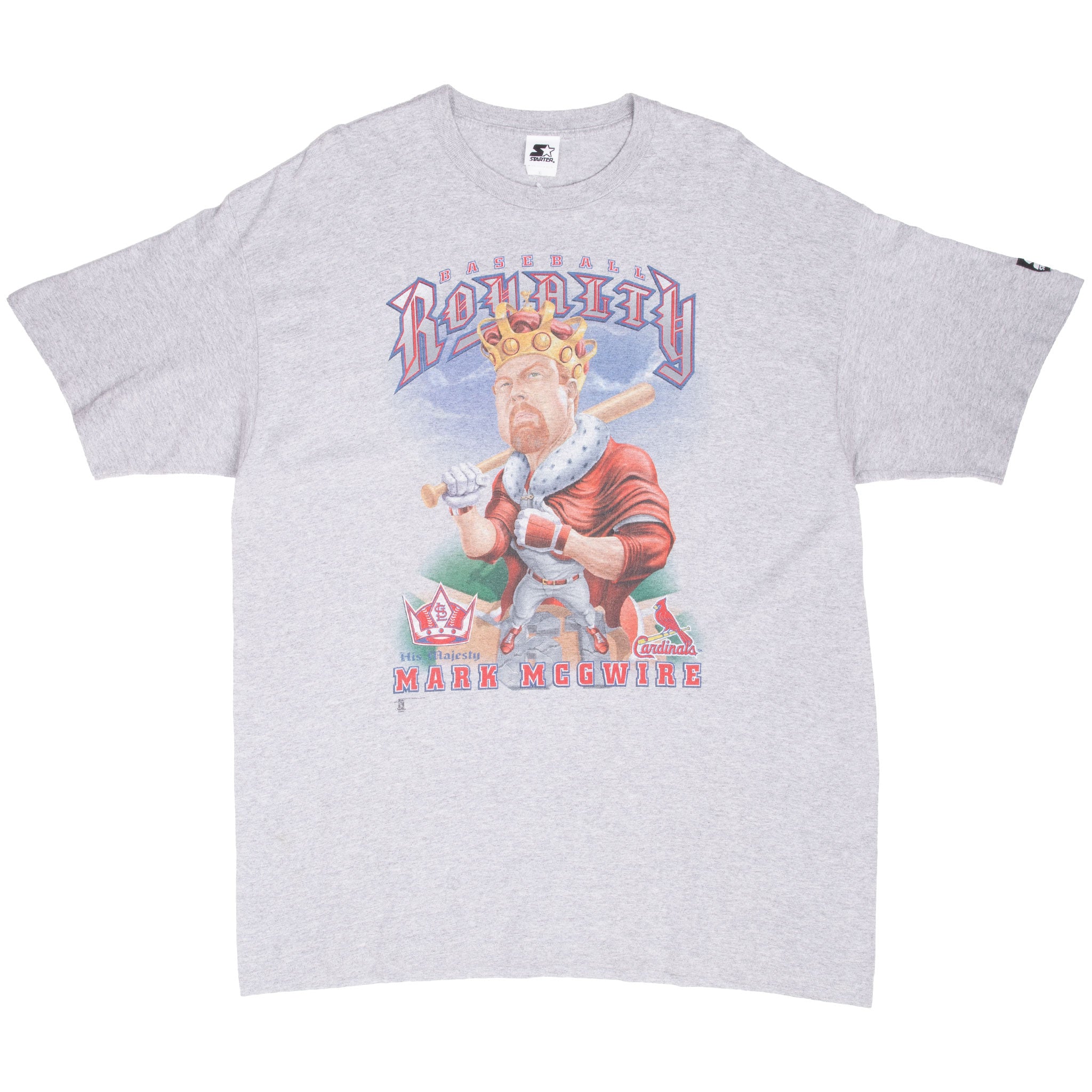 Vintage Mlb St Louis Cardinals Royalty Mark Mcgwire 1990S Starter Tee Shirt Size XL With Single Stitch Sleeves