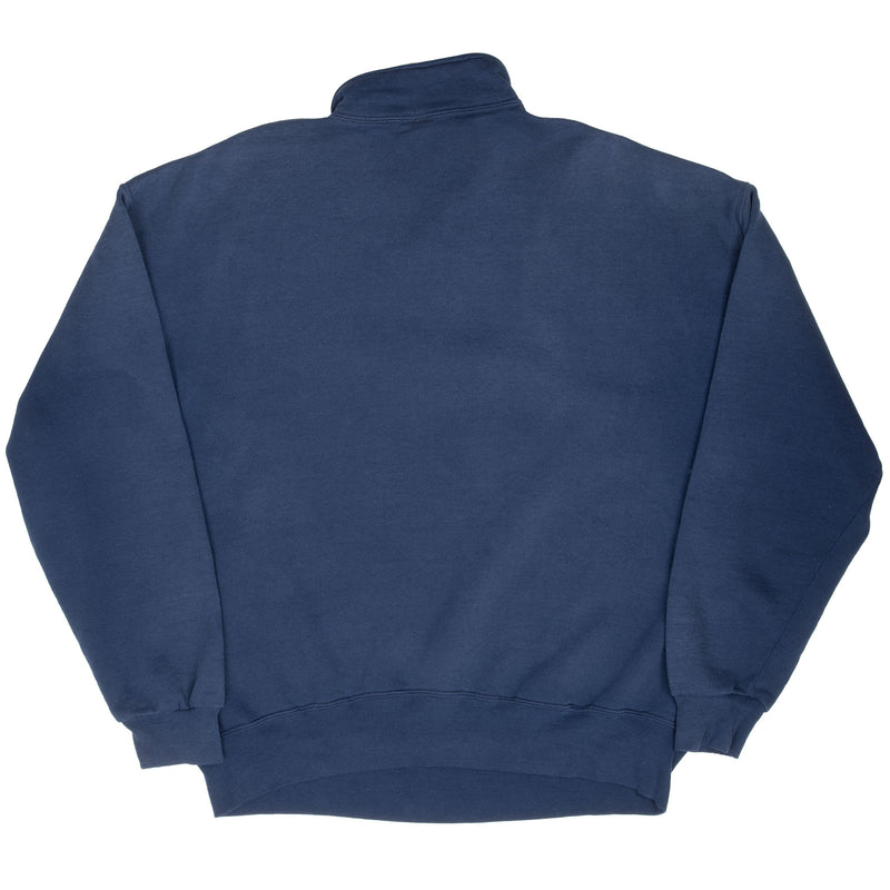 Vintage Russell Athletic Navy Blue Quarter 1/4 Zip Sweatshirt 1990S Size XL Made In Usa