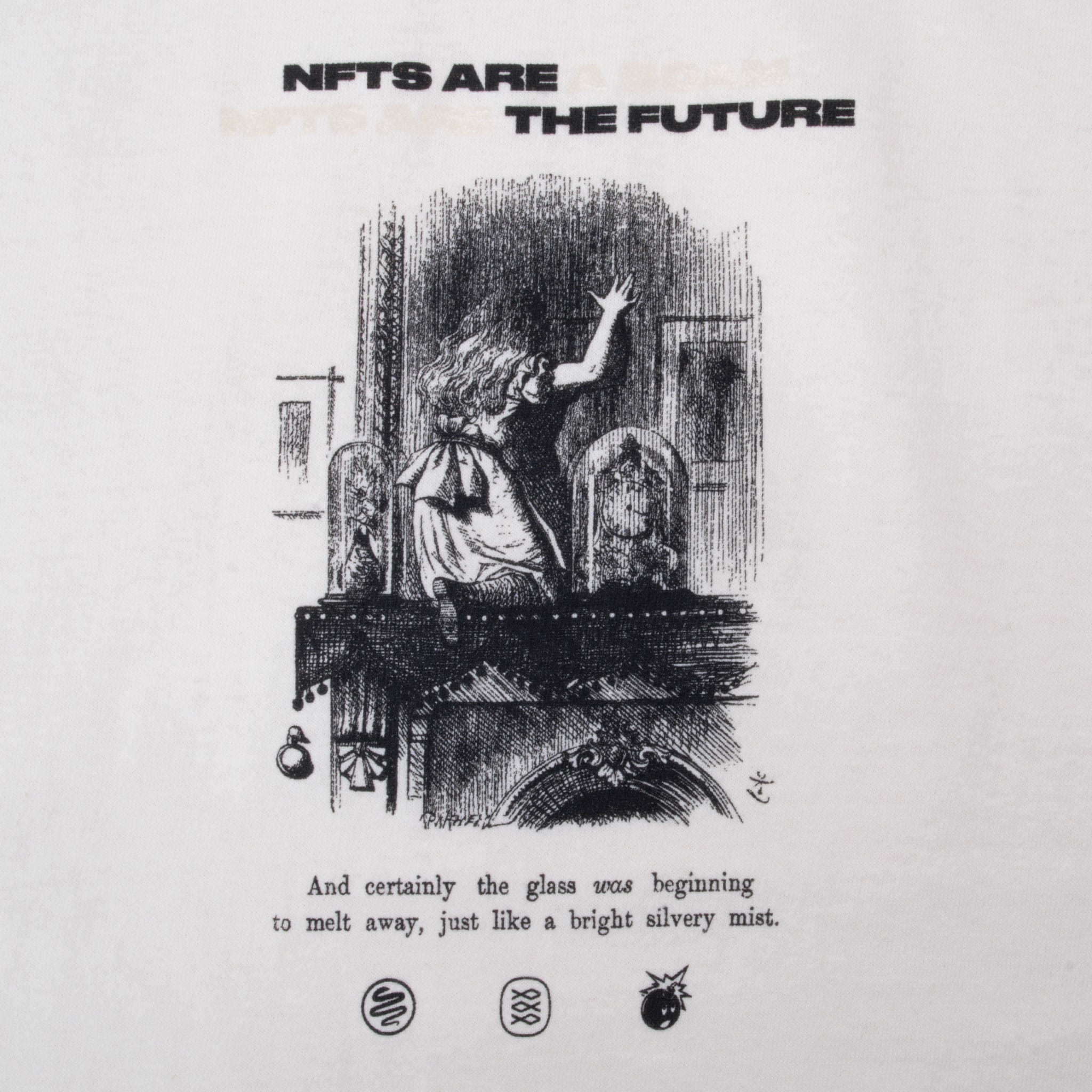THE HUNDREDS NFTS ARE THE FUTURE IVORY TEE SHIRT SIZE XL DEADSTOCK