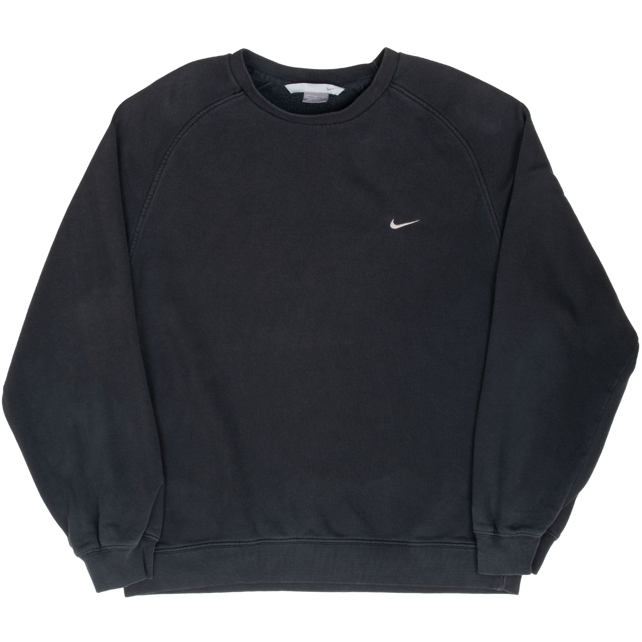 Vintage Black Nike Classic Small Swoosh Sweatshirt 2000s Size Large