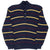 Vintage Polo Ralph Lauren Stripe Blue Knit Henley Sweater 1990S Size Large Deadstock