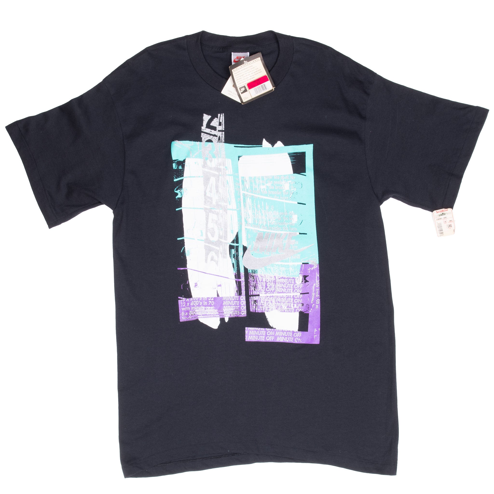 Vintage Nike International Early 1990S Tee Shirt Size Medium Made In Usa With Single Stitch Sleeves Deadstock With Tags