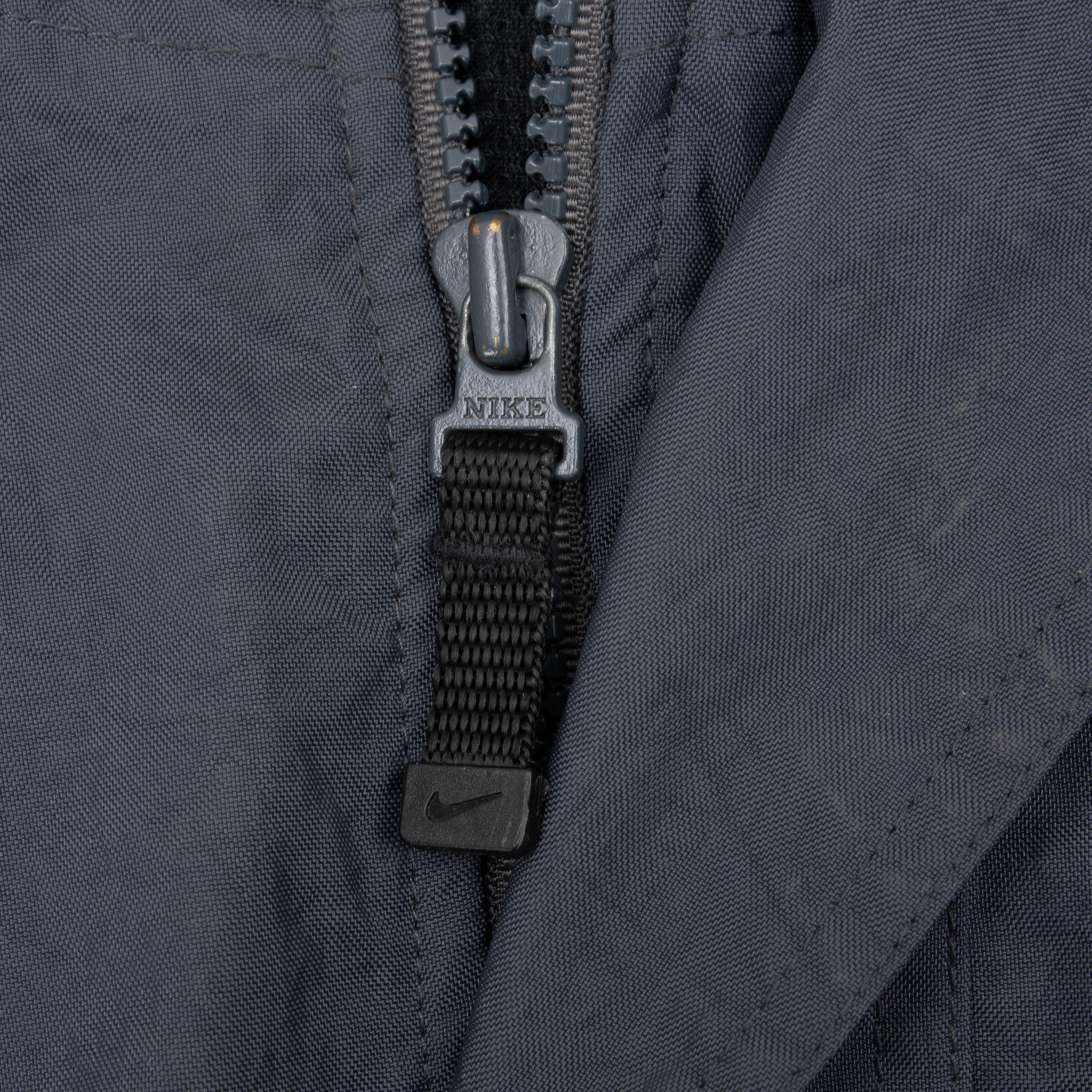 Vintage Nike Dark Grey Hooded Windbreaker Jacket 1990S Size 2XL