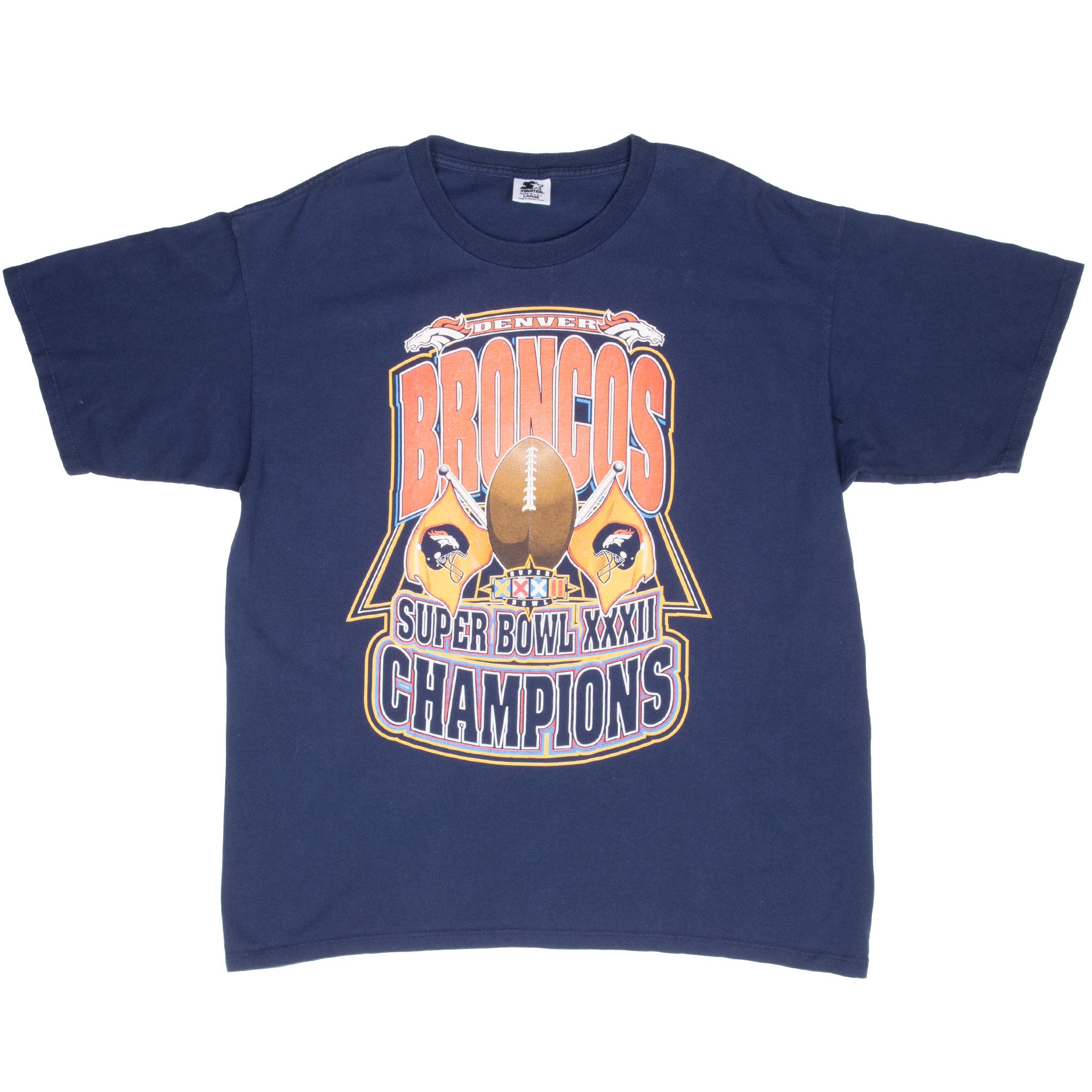 Vintage Nfl Denver Broncos Super Bowl Champions Xxxii 1999 Tee Shirt Large MADE IN USA