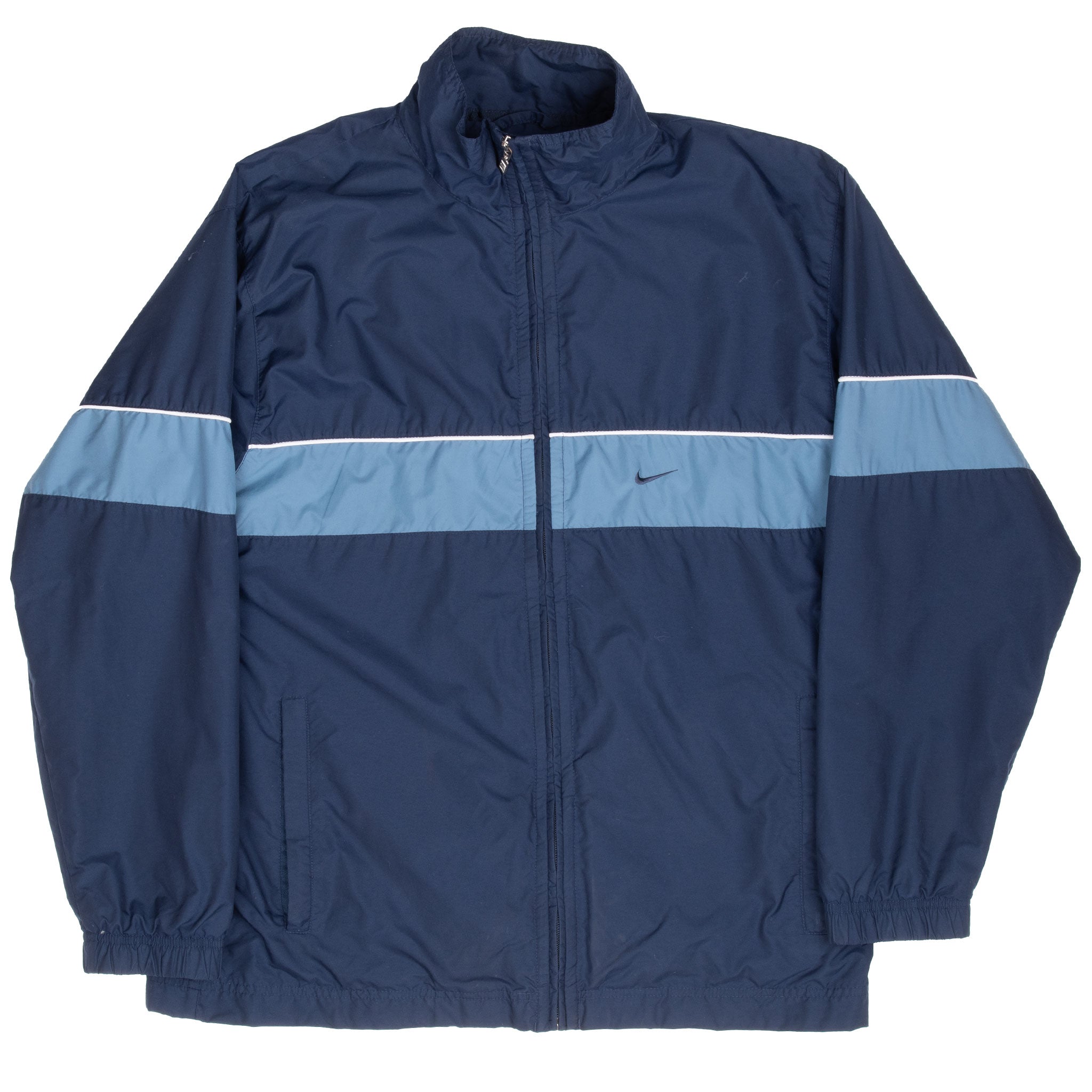 Vintage Nike Classic Swoosh Blue Windbreaker Jacket 2000S Size Medium