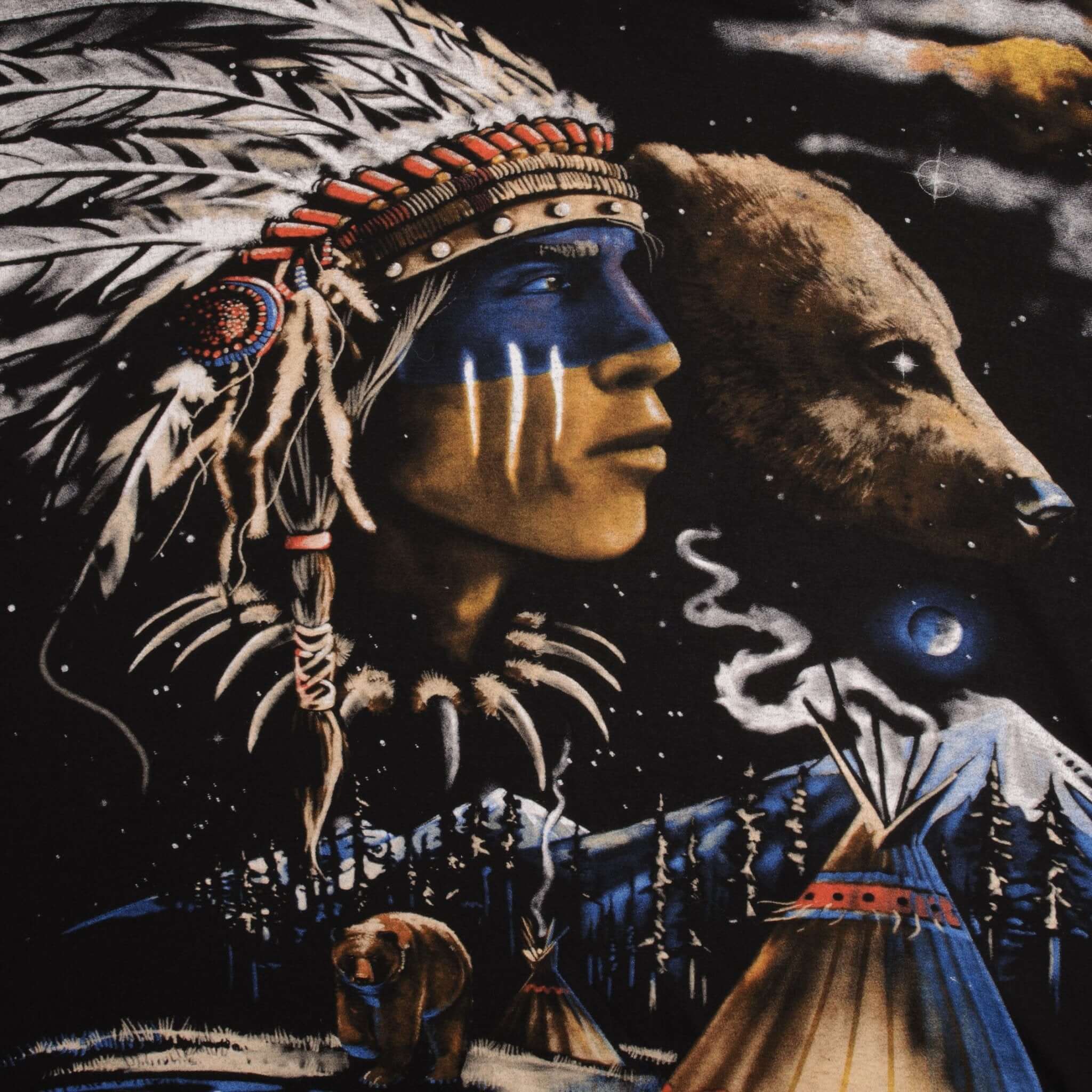 Vintage Liquid Blue Animal Print All Over Print Tee Shirt Size 3XL